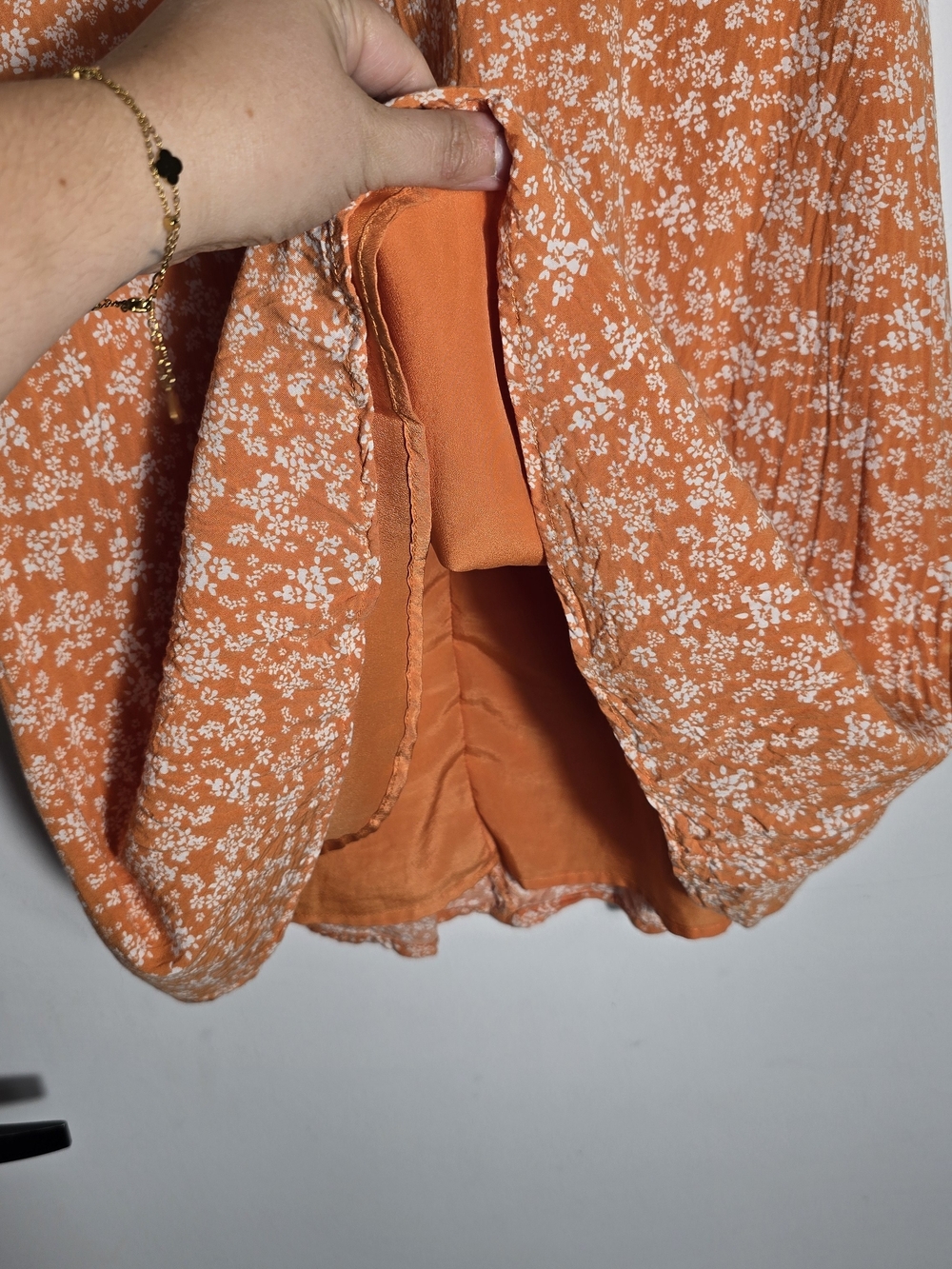 Dynamite Orange Short-Sleeve Floral Mini Dress - Picture 3 of 5
